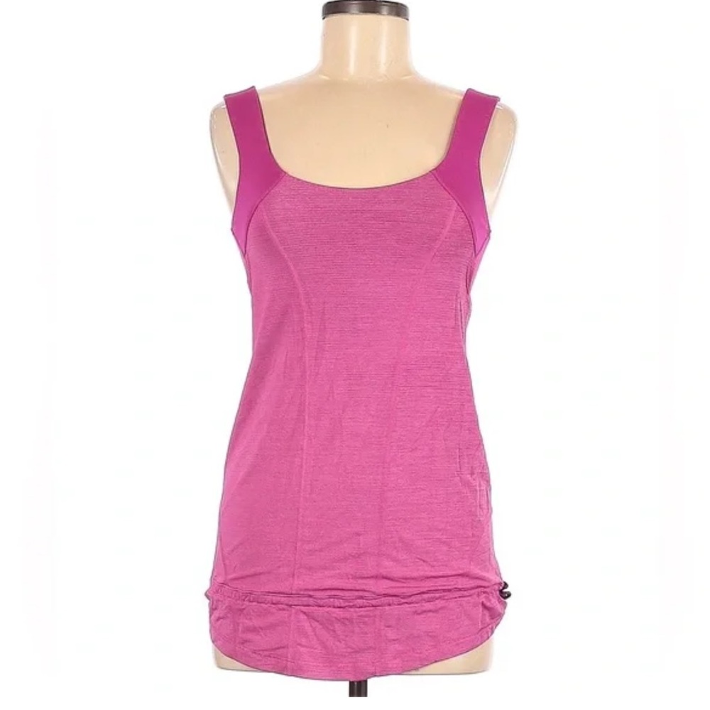 LULULEMON Run For Your Life Tank with Built in bra, heathered raspberry size 6